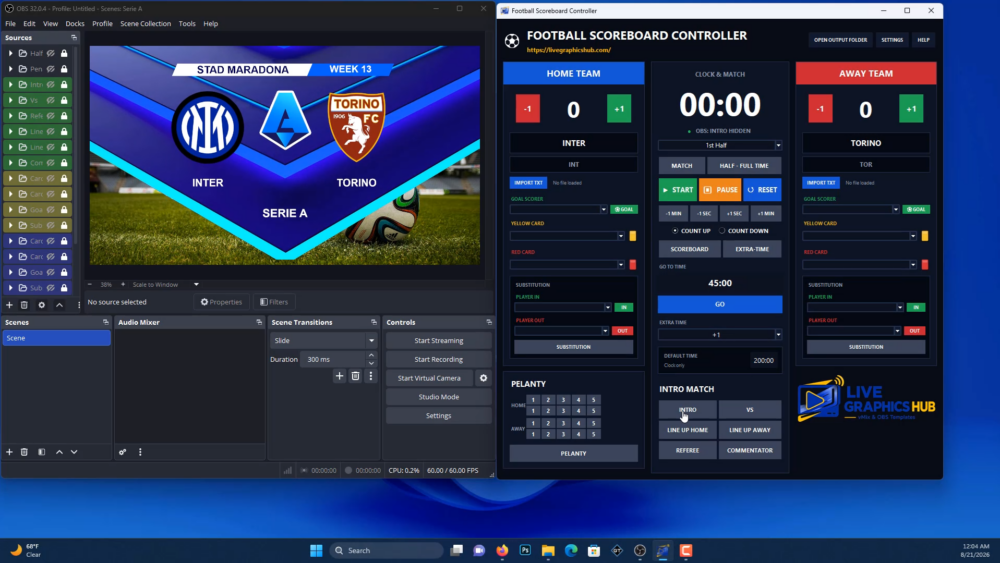 🇮🇹 Serie A OBS Graphics – Graphics Output & Match Controller - Image 2