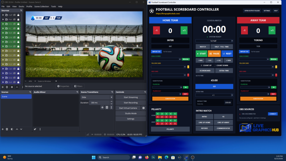 🇮🇹 Serie A OBS Graphics – Graphics Output & Match Controller - Image 3