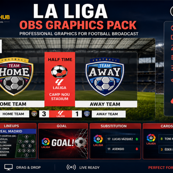 La Liga OBS Graphics Pack – Spanish Football Broadcast Graphics