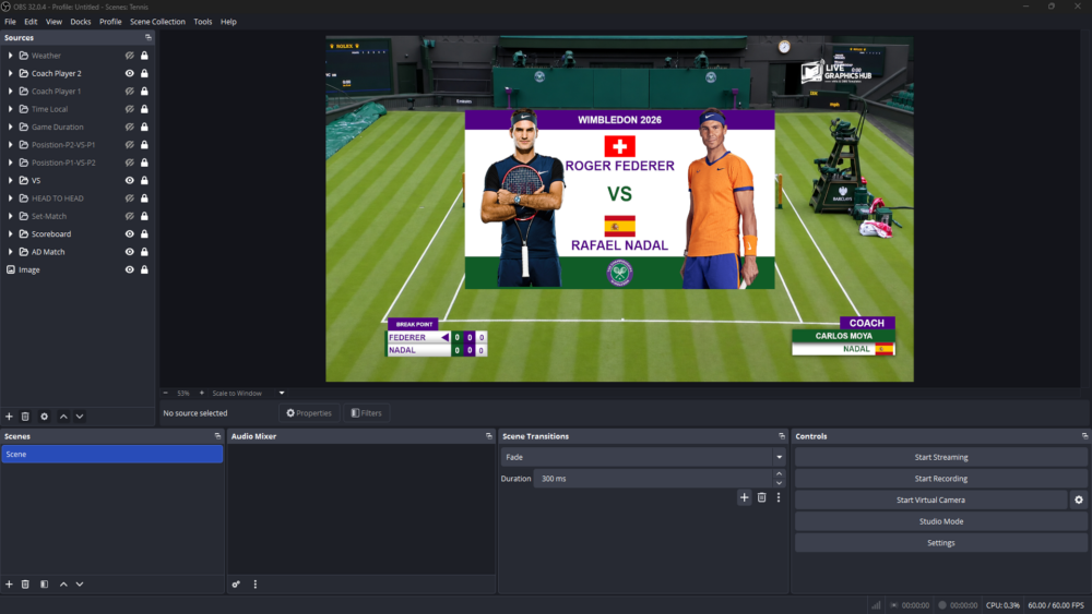 🎾Tennis OBS Graphics + Complete Control Panel - Image 3